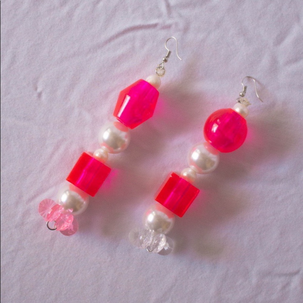 Pink Abstract Statement Earrings 💕💕💕